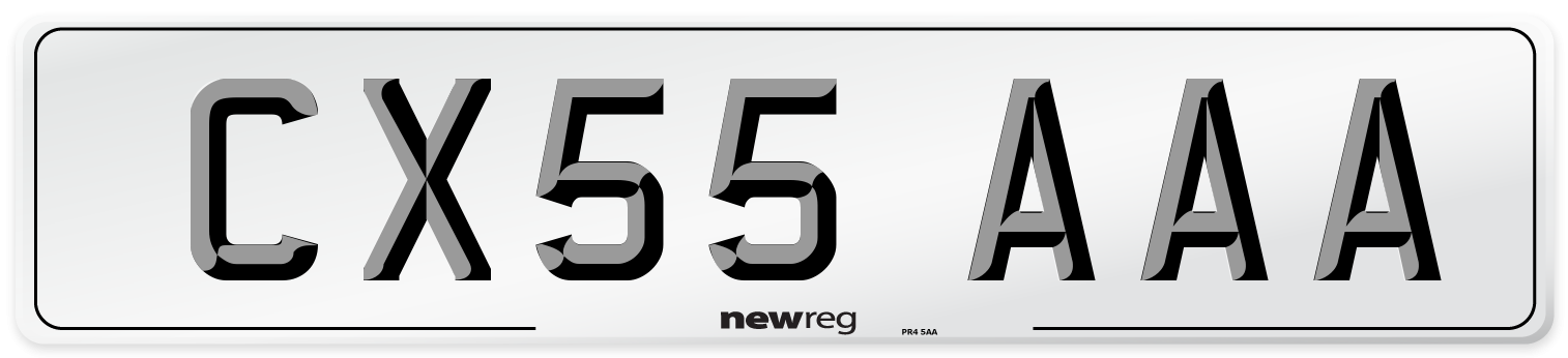 CX55 AAA Number Plate from New Reg